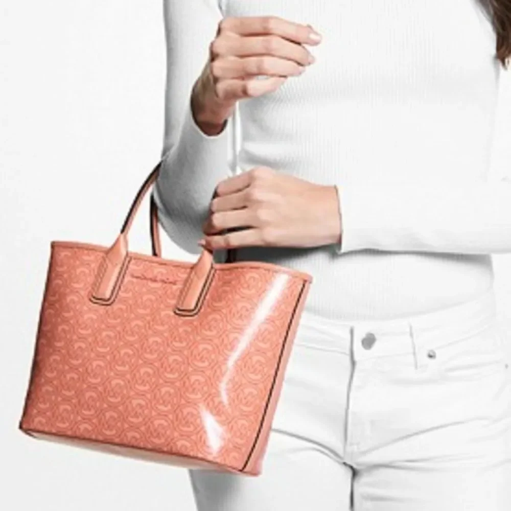 Michael Kors Jodie Small Logo Jacquard Tote Bag With Emblem Charm
